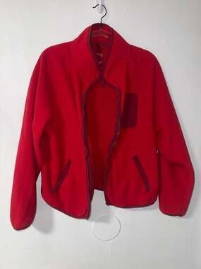 Lou & Grey Red Cozy Up Zip Fleece Jacket Size Medium